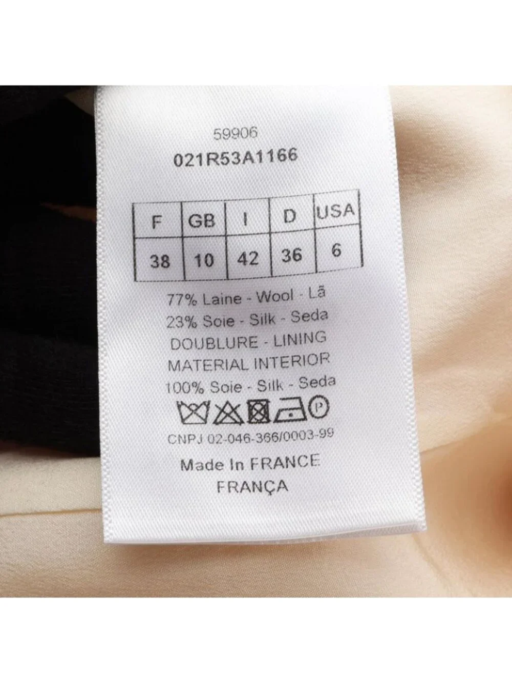 Dior Dress Short Sleeve Cream Wool Silk
